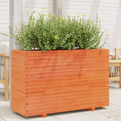 Garden Planter Wax Brown 110x40x72 cm Solid Wood Pine
