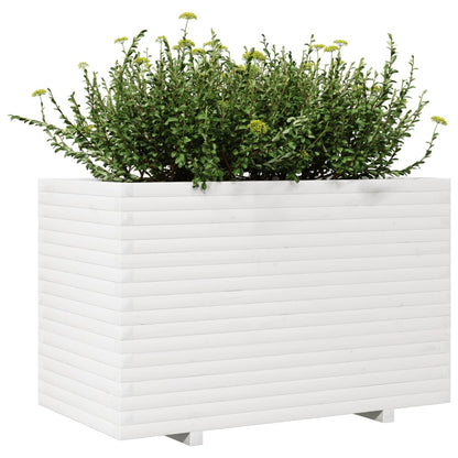 Garden Planter White 110x60x72 cm Solid Wood Pine