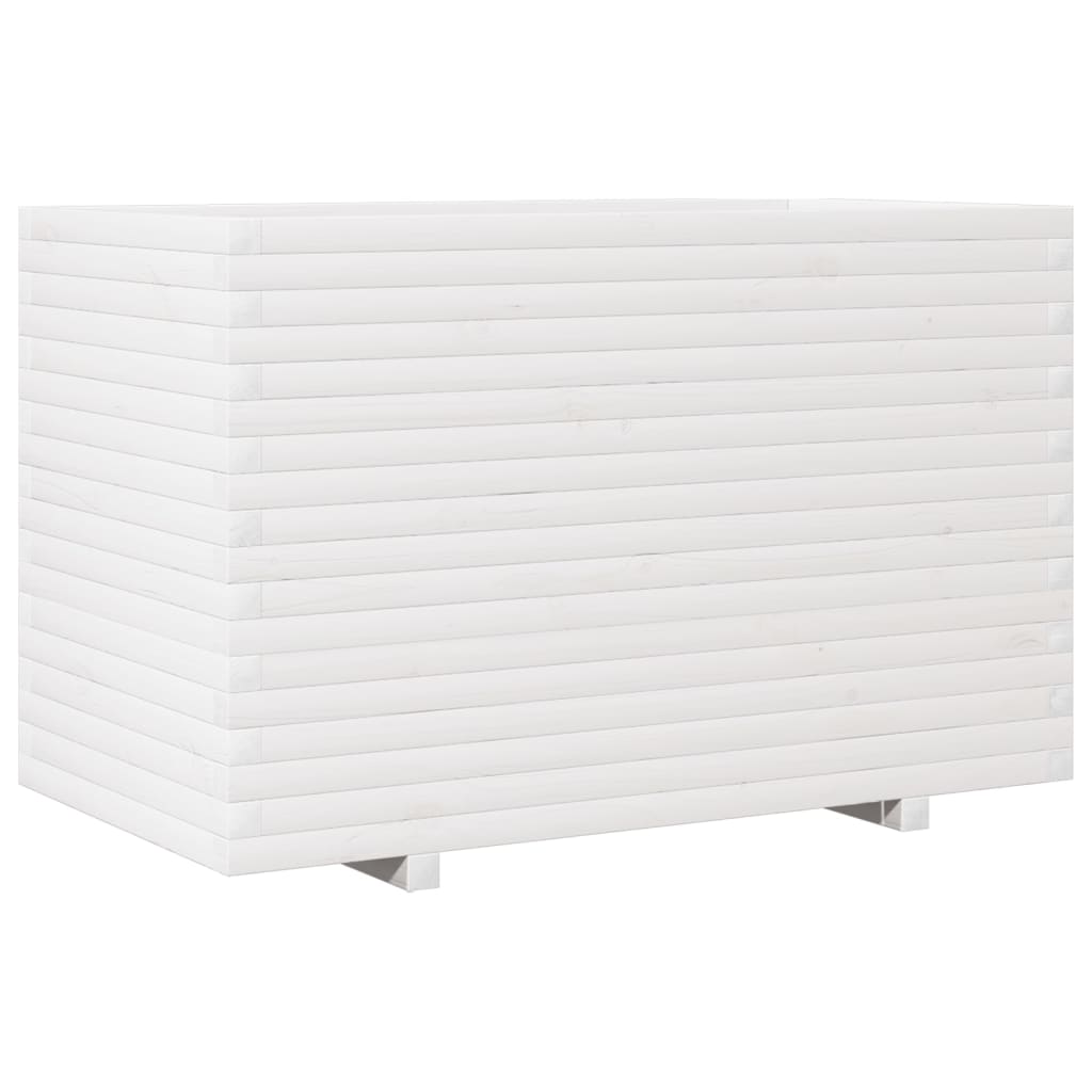 Garden Planter White 110x60x72 cm Solid Wood Pine