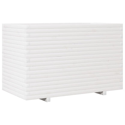 Garden Planter White 110x60x72 cm Solid Wood Pine