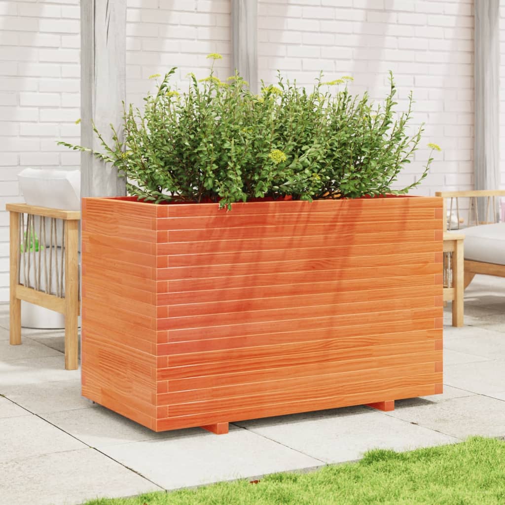 Garden Planter Wax Brown 110x60x72 cm Solid Wood Pine