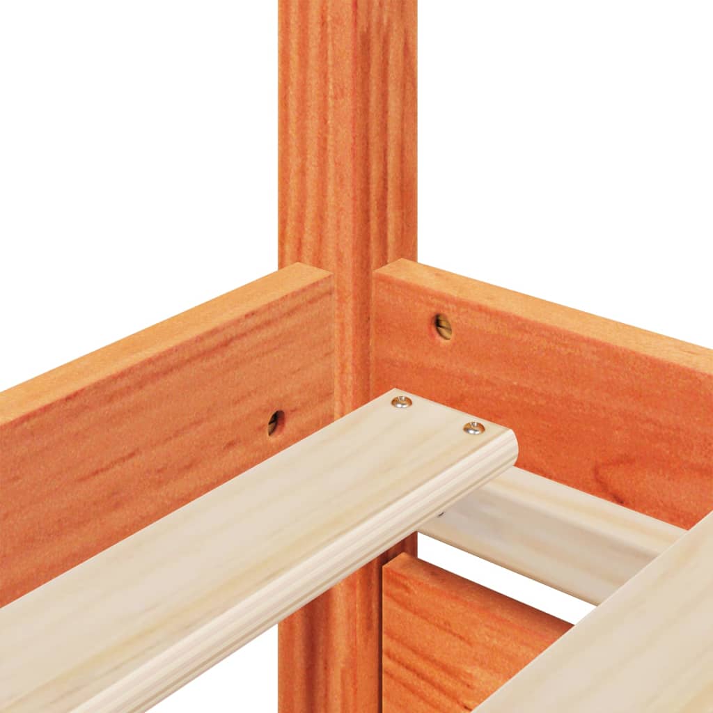 Bed with Drawers and Mattress Wax Brown 140x190 cm Solid Wood Pine