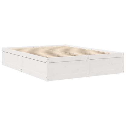 Bed with Mattress White 160x200 cm Solid Wood Pine