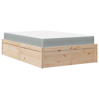Bed with Mattress 140x190 cm Solid Wood Pine