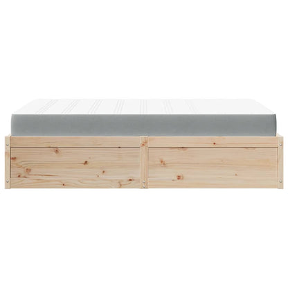 Bed with Mattress 140x190 cm Solid Wood Pine