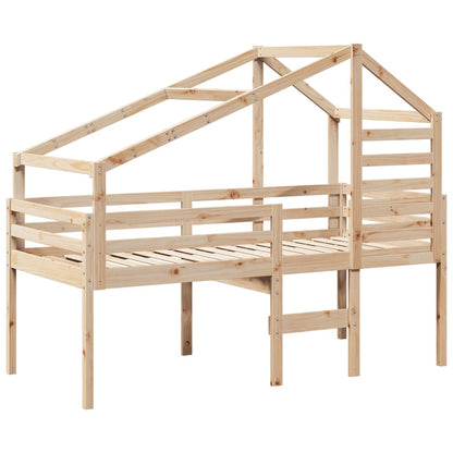 High Sleeper Bed without Mattress 80x200 cm Solid Wood Pine