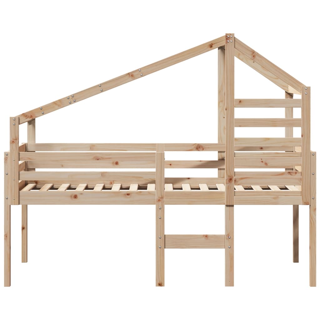 High Sleeper Bed without Mattress 80x200 cm Solid Wood Pine