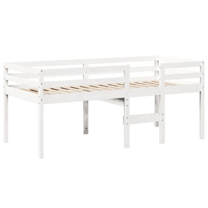High Sleeper Bed without Mattress White 90x200 cm Solid Wood Pine