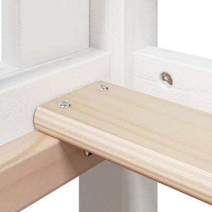 High Sleeper Bed without Mattress White 90x200 cm Solid Wood Pine