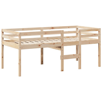 High Sleeper Bed without Mattress 90x190 cm Single Solid Wood Pine