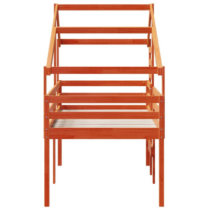 High Sleeper Bed without Mattress Wax Brown 90x190 cm Single Solid Wood Pine
