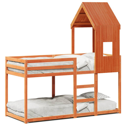 Bunk Bed without Mattress Wax Brown 80x200 cm Solid Wood Pine