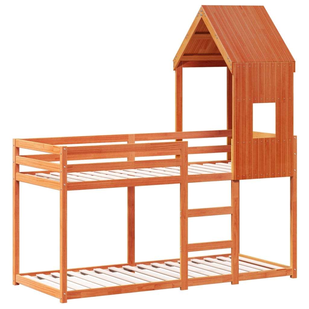 Bunk Bed without Mattress Wax Brown 80x200 cm Solid Wood Pine