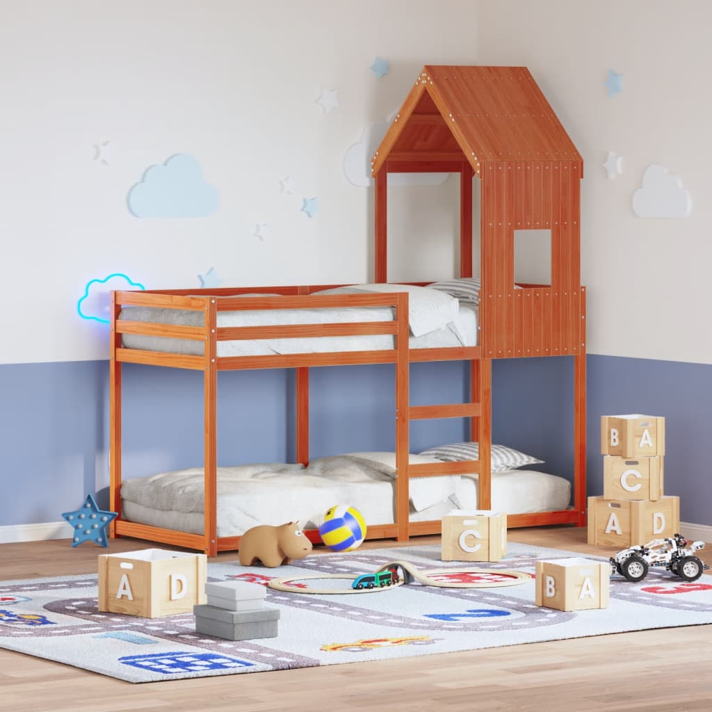 Bunk Bed without Mattress Wax Brown 80x200 cm Solid Wood Pine