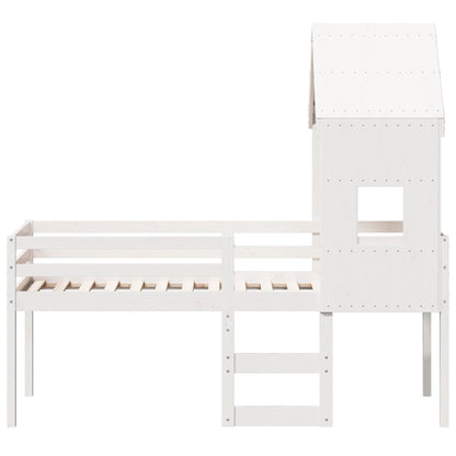 High Sleeper Bed without Mattress White 80x200 cm Solid Wood Pine