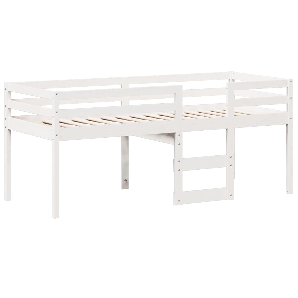 High Sleeper Bed without Mattress White 80x200 cm Solid Wood Pine