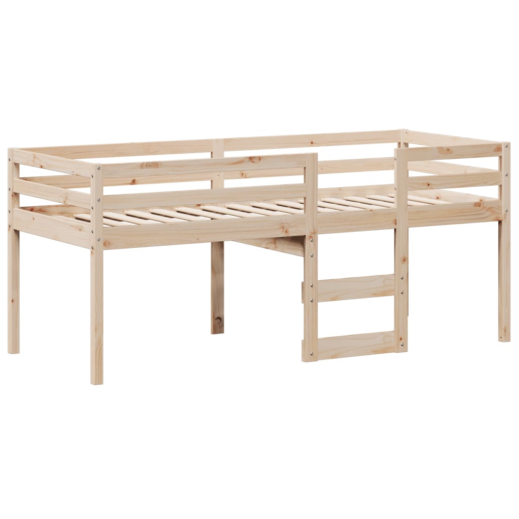 High Sleeper Bed without Mattress 90x200 cm Solid Wood Pine