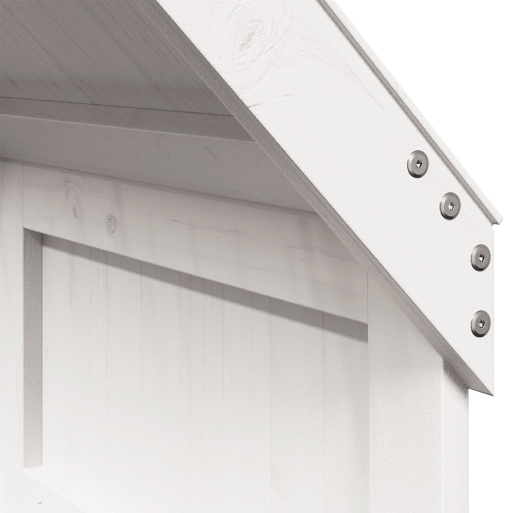 High Sleeper Bed without Mattress White 90x190 cm Single Solid Wood Pine