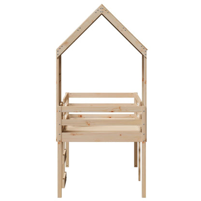 High Sleeper Bed without Mattress 75x190 cm Small Single Solid Wood Pine