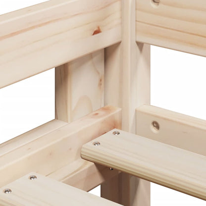 High Sleeper Bed without Mattress 75x190 cm Small Single Solid Wood Pine