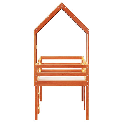 High Sleeper Bed without Mattress Wax Brown 75x190 cm Small Single Solid Wood Pine