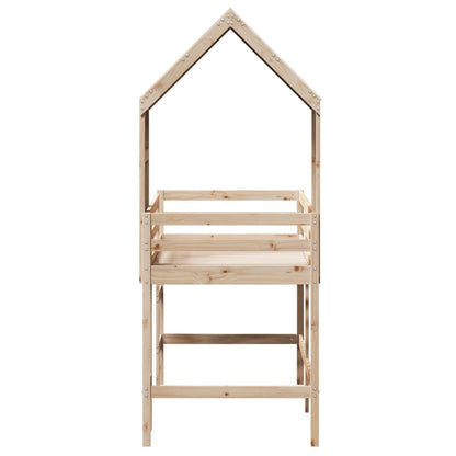 Loft Bed with Ladder and Roof without Mattress 80x200 cm