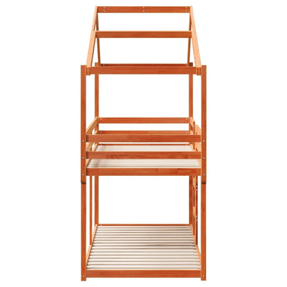 Bunk Bed without Mattress Wax Brown 75x190 cm Small Single Solid Wood Pine