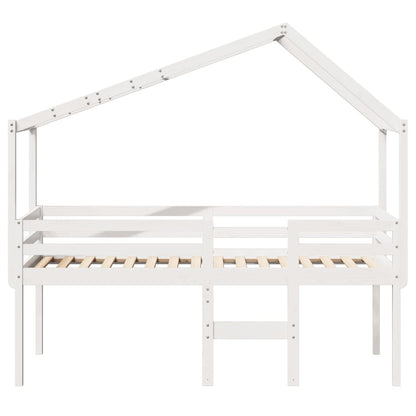 High Sleeper Bed without Mattress White 80x200 cm Solid Wood Pine