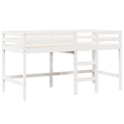 High Sleeper Bed without Mattress White 80x200 cm Solid Wood Pine