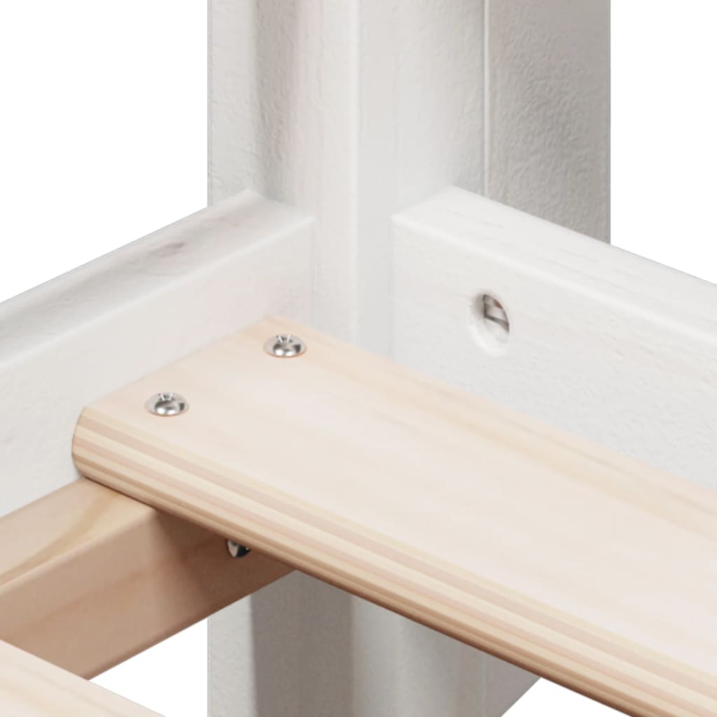 High Sleeper Bed without Mattress White 75x190 cm Small Single Solid Wood Pine