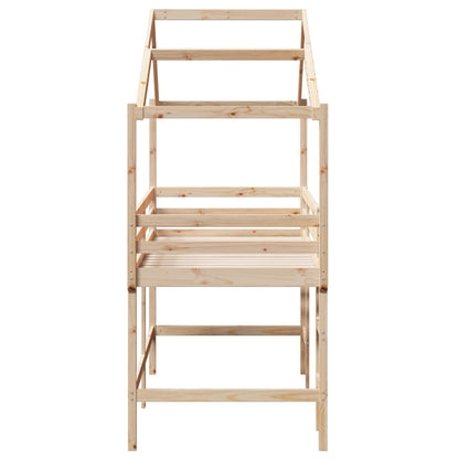 Loft Bed with Ladder and Roof without Mattress 80x200 cm