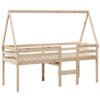 High Sleeper Bed without Mattress 90x200 cm Solid Wood Pine