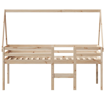 High Sleeper Bed without Mattress 90x200 cm Solid Wood Pine