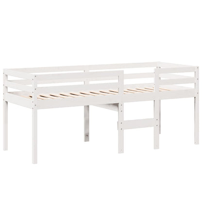 High Sleeper Bed without Mattress White 90x200 cm Solid Wood Pine