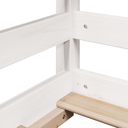 High Sleeper Bed without Mattress White 75x190 cm Small Single Solid Wood Pine