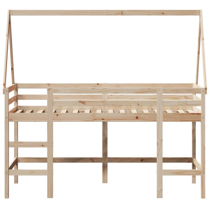 Loft Bed with Ladder and Roof without Mattress 80x200 cm