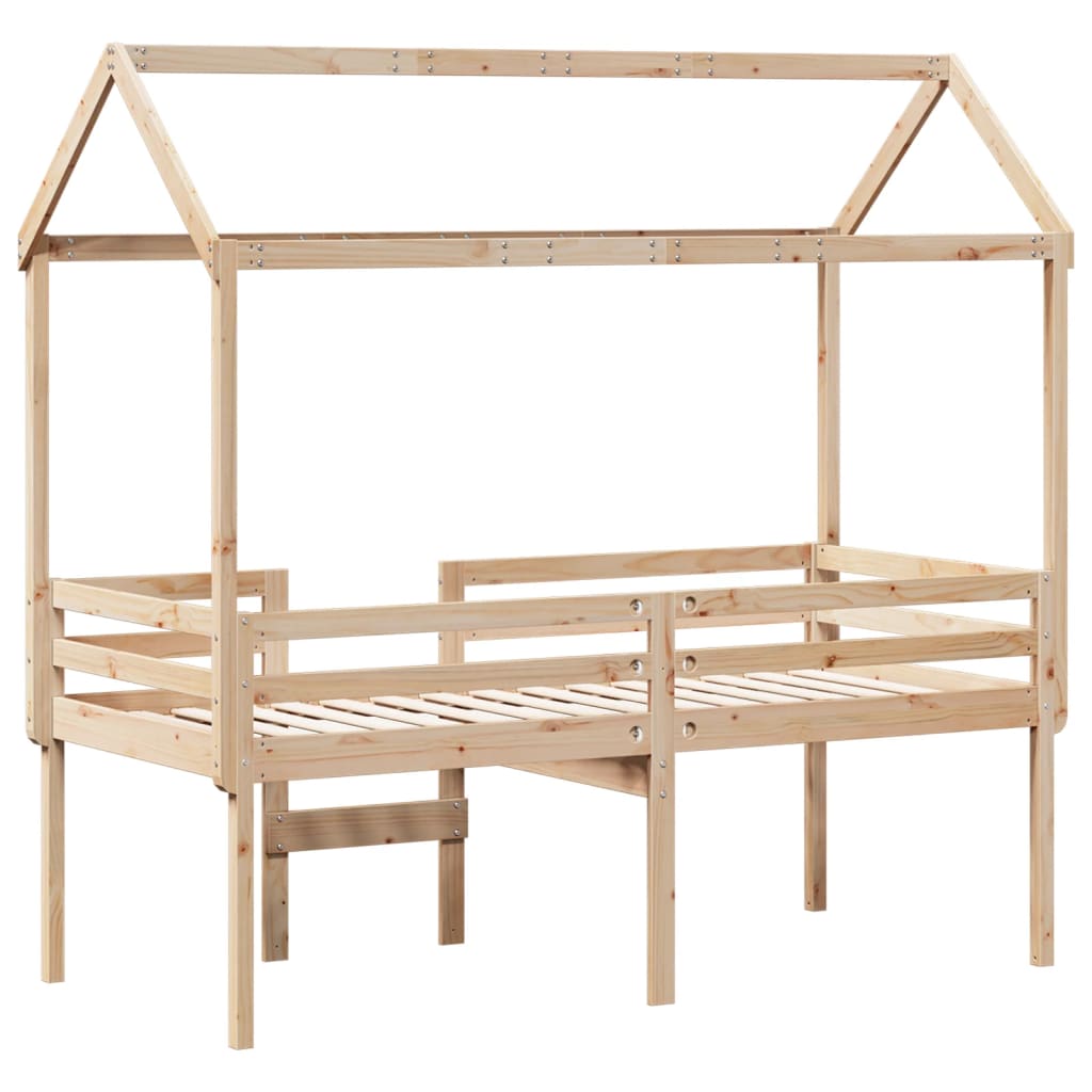 High Sleeper Bed without Mattress 80x200 cm Solid Wood Pine