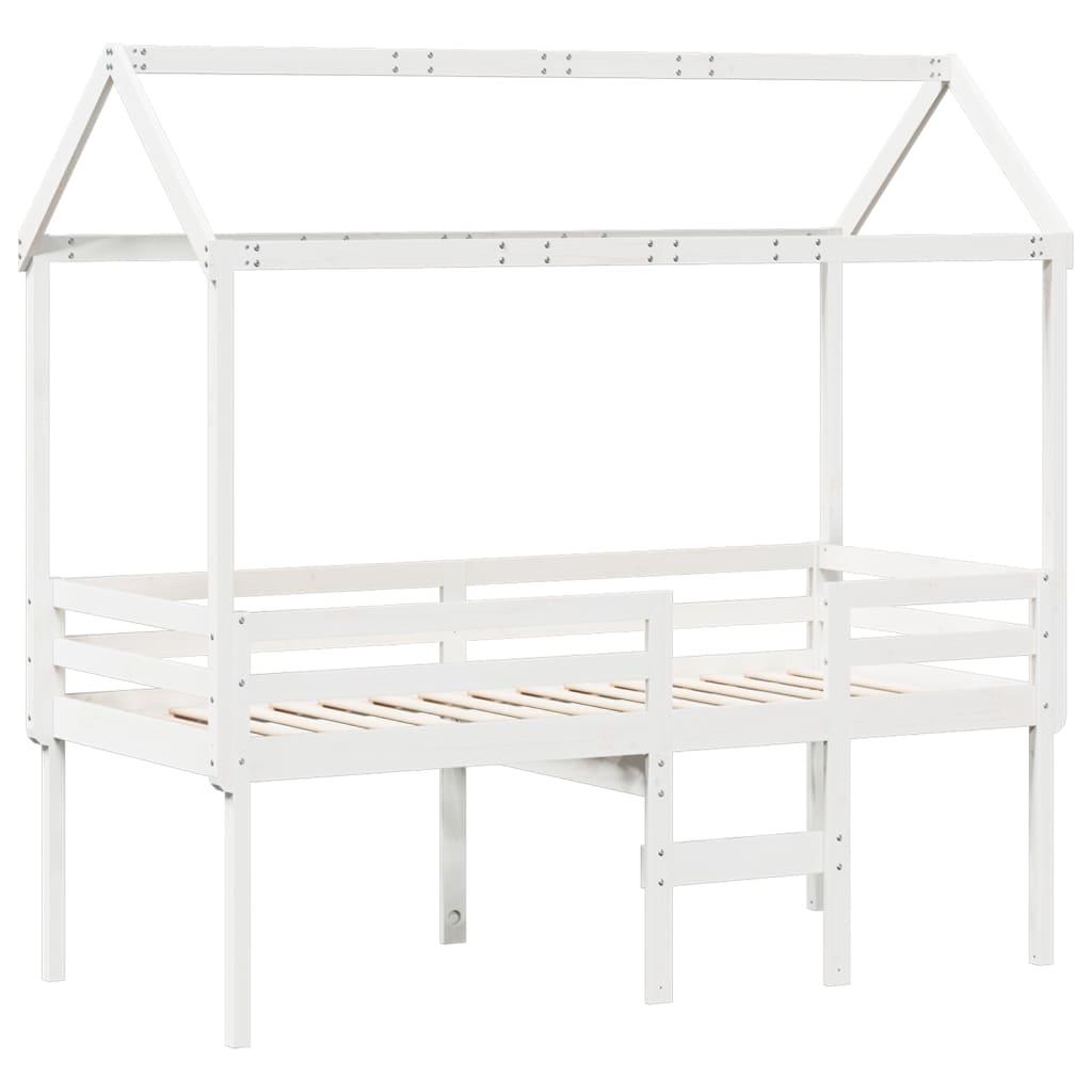 High Sleeper Bed without Mattress White 80x200 cm Solid Wood Pine