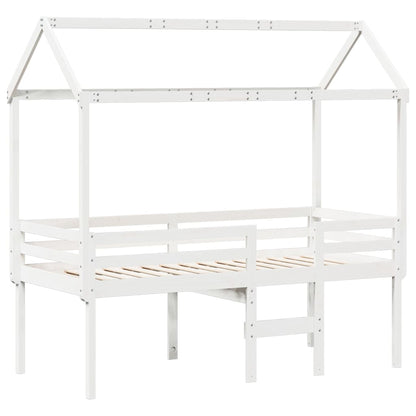 High Sleeper Bed without Mattress White 80x200 cm Solid Wood Pine
