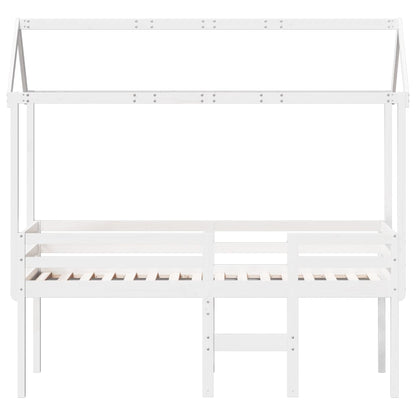 High Sleeper Bed without Mattress White 80x200 cm Solid Wood Pine