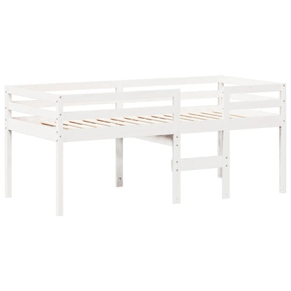 High Sleeper Bed without Mattress White 80x200 cm Solid Wood Pine