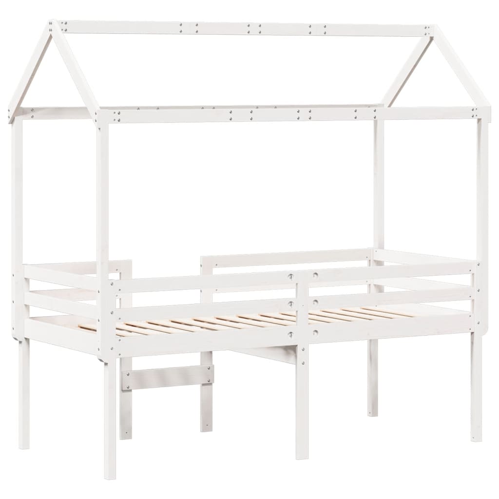 High Sleeper Bed without Mattress White 80x200 cm Solid Wood Pine