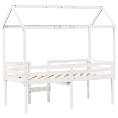 High Sleeper Bed without Mattress White 80x200 cm Solid Wood Pine
