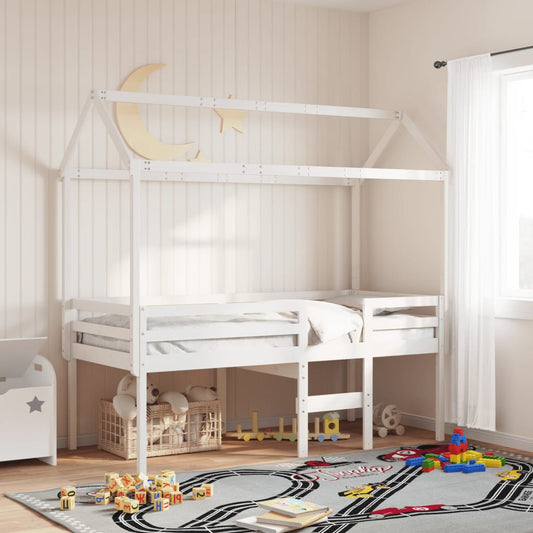 High Sleeper Bed without Mattress White 80x200 cm Solid Wood Pine