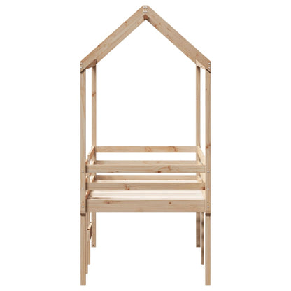 High Sleeper Bed without Mattress 90x190 cm Single Solid Wood Pine