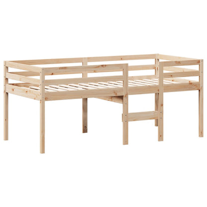 High Sleeper Bed without Mattress 75x190 cm Small Single Solid Wood Pine
