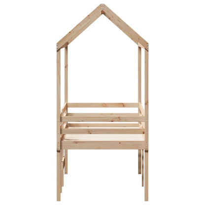 High Sleeper Bed without Mattress 75x190 cm Small Single Solid Wood Pine