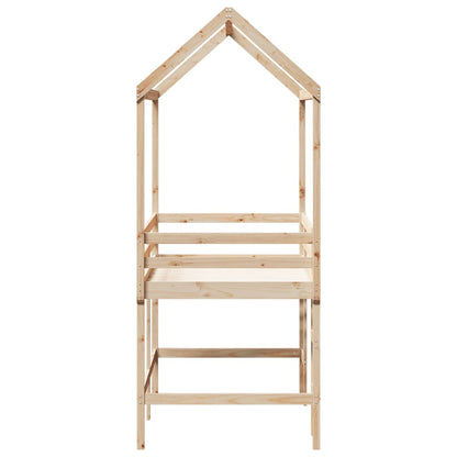 Loft Bed with Ladder and Roof without Mattress 90x190 cm Single