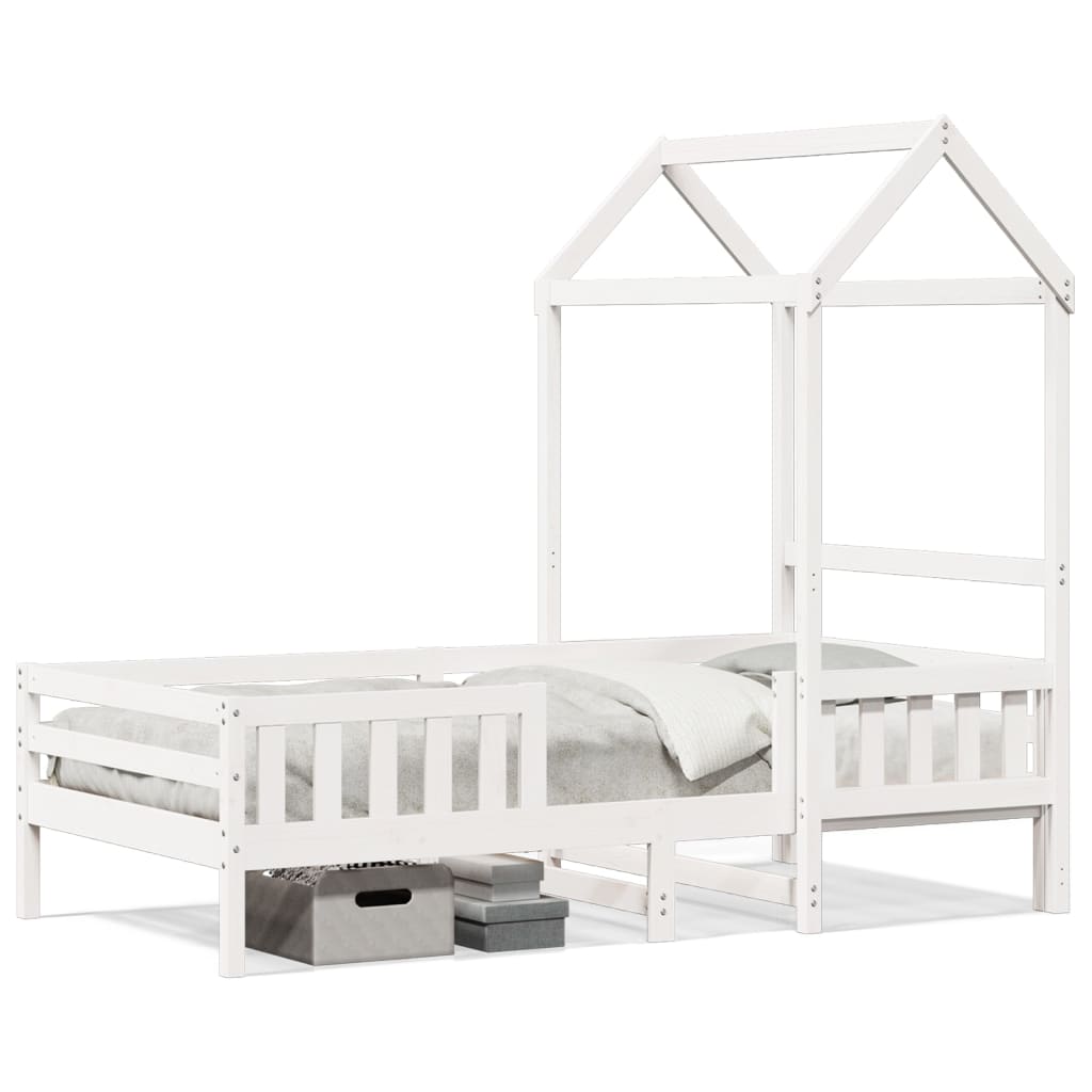 Bed Frame with Roof without Mattress White 100x200 cm