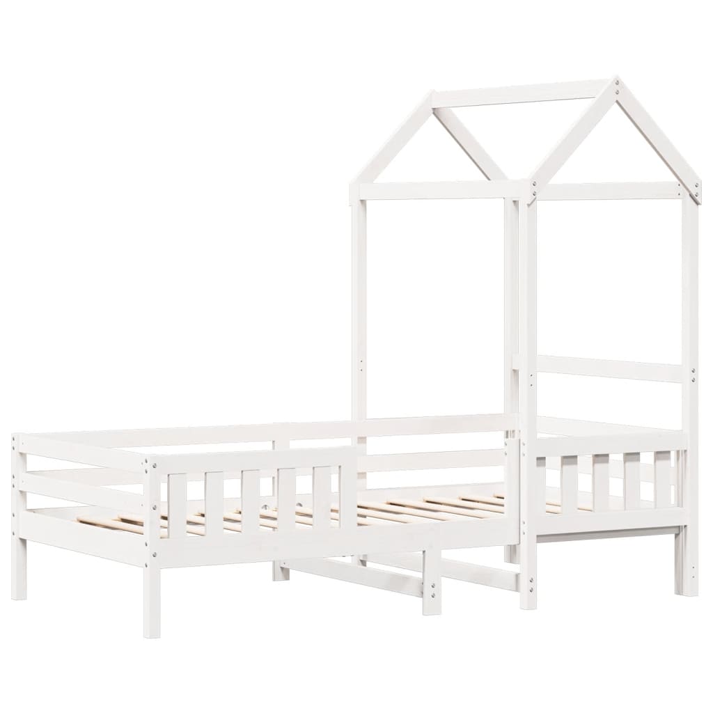 Bed Frame with Roof without Mattress White 100x200 cm